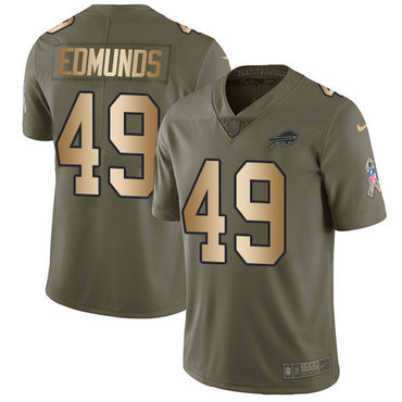 Nike Bills #49 Tremaine Edmunds Olive Gold Youth Stitched NFL Limited 2017 Salute to Service Jersey