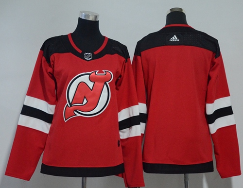 Adidas New Jersey Devils Blank Red Home Authentic Women's Stitched NHL Jersey