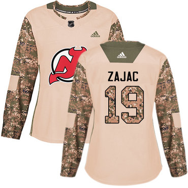 Adidas New Jersey Devils #19 Travis Zajac Camo Authentic 2017 Veterans Day Women's Stitched NHL Jersey