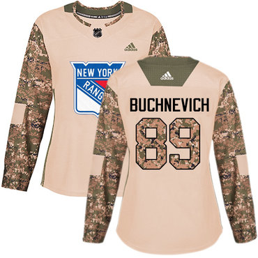 Adidas New York Rangers #89 Pavel Buchnevich Camo Authentic 2017 Veterans Day Women's Stitched NHL Jersey