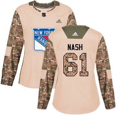 Adidas New York Rangers #61 Rick Nash Camo Authentic 2017 Veterans Day Women's Stitched NHL Jersey