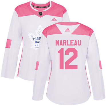 Adidas Toronto Maple Leafs #12 Patrick Marleau White Pink Authentic Fashion Women's Stitched NHL Jersey