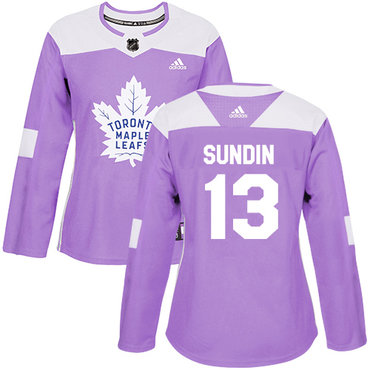 Adidas Toronto Maple Leafs #13 Mats Sundin Purple Authentic Fights Cancer Women's Stitched NHL Jersey