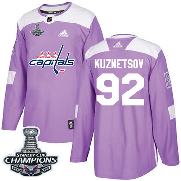 Adidas Washington Capitals #92 Evgeny Kuznetsov Purple Authentic Fights Cancer Stanley Cup Final Champions Stitched NHL Jersey