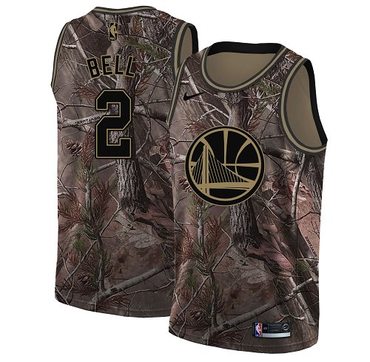 Nike Golden State Warriors #2 Jordan Bell Camo NBA Swingman Realtree Collection Jersey