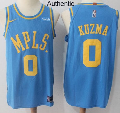 Nike Los Angeles Lakers #0 Kyle Kuzma Royal Blue NBA Authentic Hardwood Classics Jersey