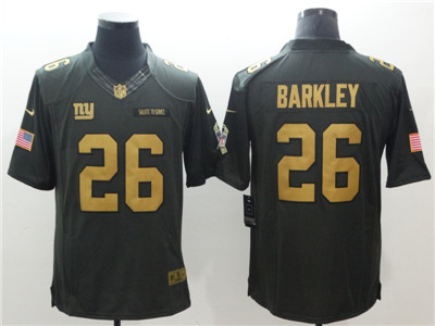 Nike New York Giants #26 Saquon Barkley Gold Anthracite Salute To Service Limited Jersey