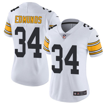 Nike Pittsburgh Steelers #34 Terrell Edmunds White Women's Stitched NFL Vapor Untouchable Limited Jersey