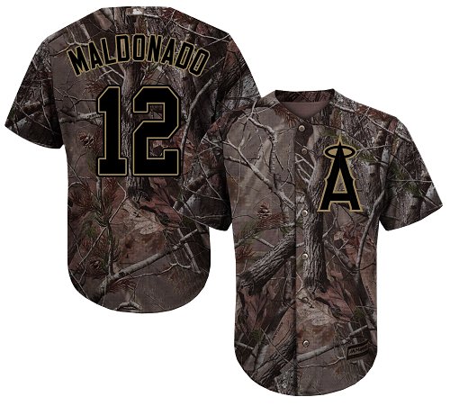 LA Angels of Anaheim #12 Martin Maldonado Camo Realtree Collection Cool Base Stitched MLB Jersey