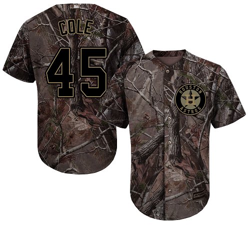 Houston Astros #45 Gerrit Cole Camo Realtree Collection Cool Base Stitched MLB Jersey