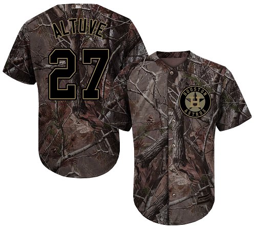 Houston Astros #27 Jose Altuve Camo Realtree Collection Cool Base Stitched MLB Jersey