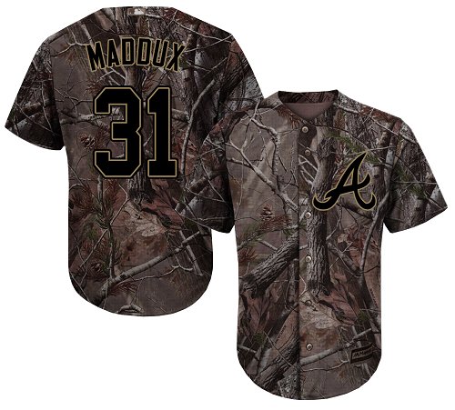 Atlanta Braves #31 Greg Maddux Camo Realtree Collection Cool Base Stitched MLB Jersey