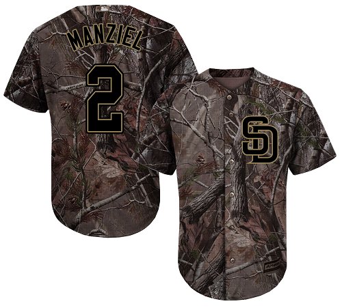 San Diego Padres #2 Johnny Manziel Camo Realtree Collection Cool Base Stitched MLB Jersey