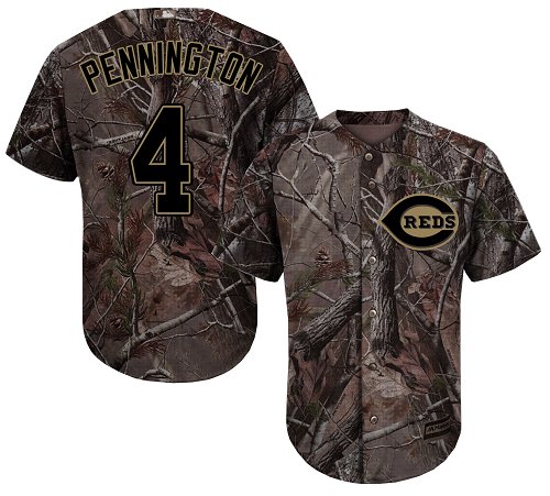 Cincinnati Reds #4 Cliff Pennington Camo Realtree Collection Cool Base Stitched MLB Jersey