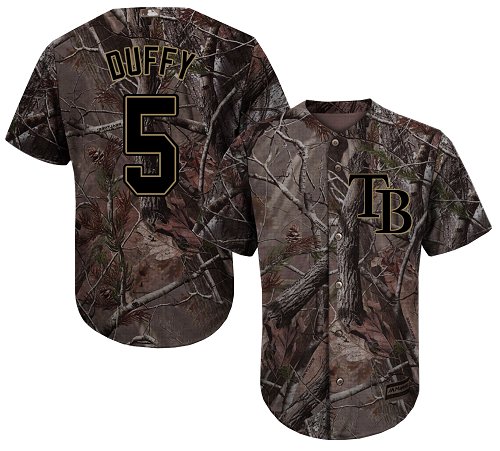 Tampa Bay Rays #5 Matt Duffy Camo Realtree Collection Cool Base Stitched MLB Jersey