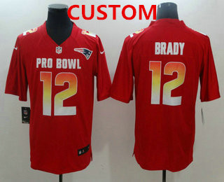 Men's AFC Custom Nike Red 2018 Pro Bowl Game Jersey