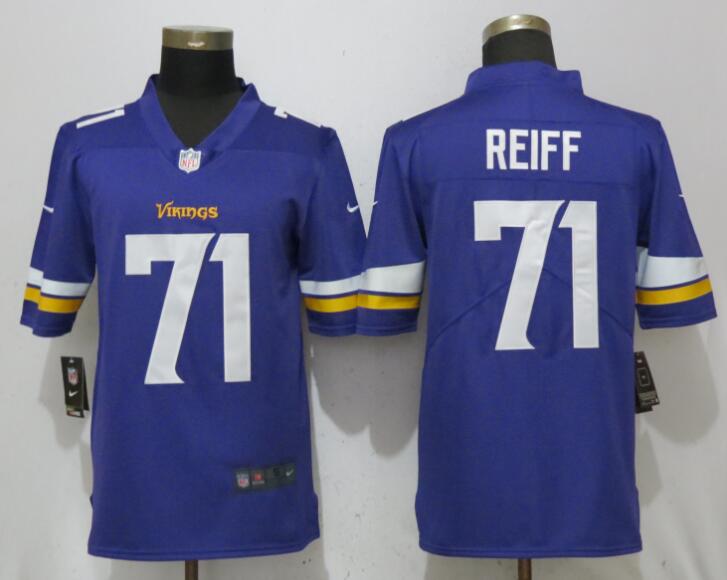 Nike Minnesota Vikings 71 Riley Reiff Purple Vapor Untouchable Limited Jersey