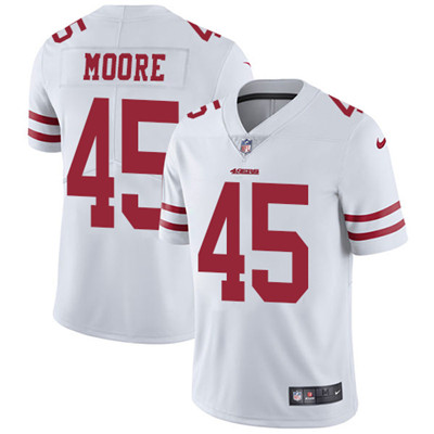 Nike San Francisco 49ers #45 Tarvarius Moore White Men's Stitched NFL Vapor Untouchable Limited Jersey