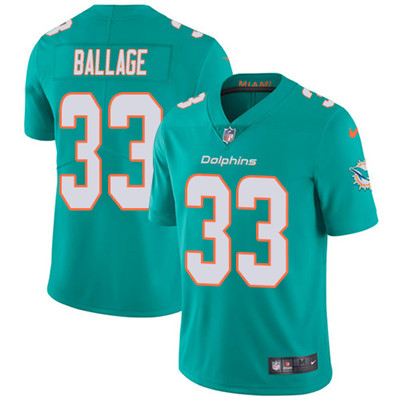 Nike Miami Dolphins #33 Kalen Ballage Aqua Green Team Color Men's Stitched NFL Vapor Untouchable Limited Jersey