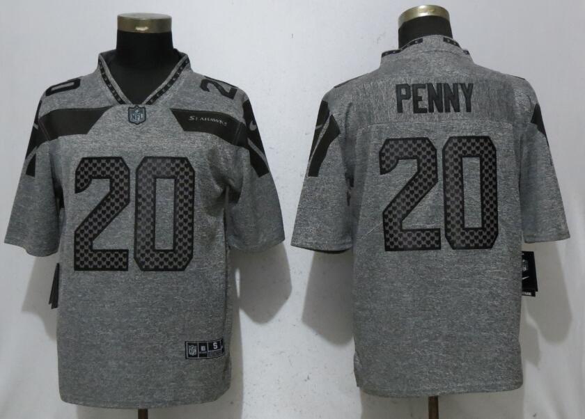 Nike Seattle Seahawks 20 Rashaad Penny Gray Gridiron Gray Vapor Untouchable Limited Jersey