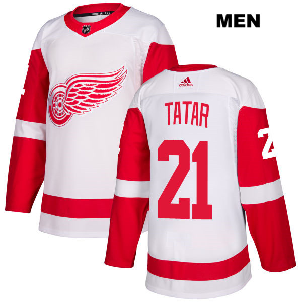 Mens Adidas Detroit Red Wings #21 Tomas Tatar White Away Authentic NHL Jersey