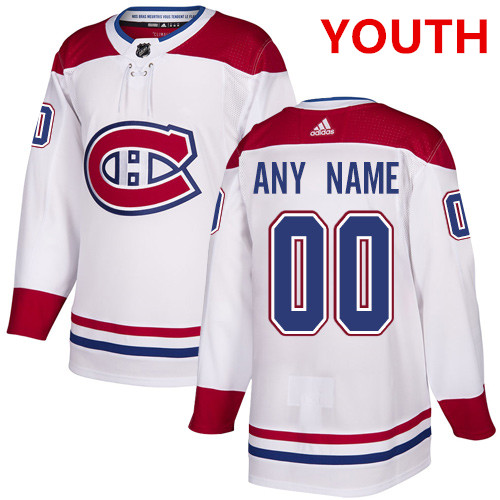 Youth Adidas Montreal Canadiens NHL Authentic White Customized Jersey