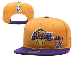 Men's Los Angeles Lakers #23 LeBron James Purple Snapback Ajustable Cap Hat 1