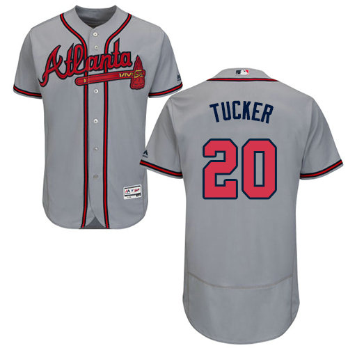 Atlanta Braves 20 Preston Tucker Grey Flexbase Authentic Collection Stitched Baseball Jersey