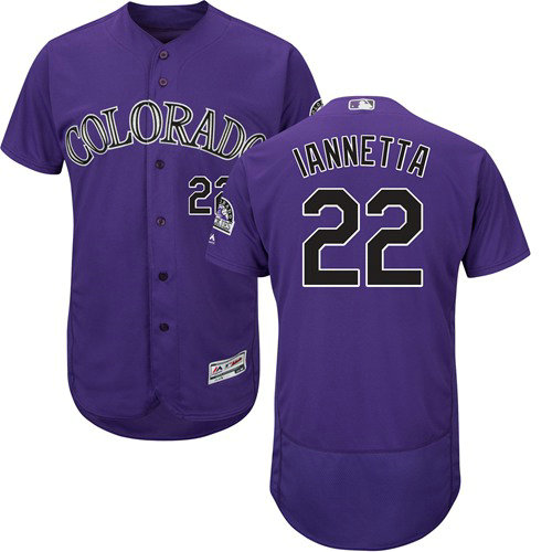 Colorado Rockies 22 Chris Iannetta Purple Flexbase Authentic Collection Stitched Baseball Jersey