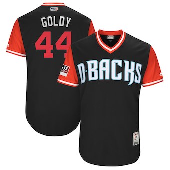 Men's Arizona Diamondbacks 44 Paul Goldschmidt Goldy Majestic Black 2018 Players' Weekend Authentic Jersey