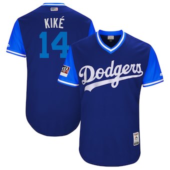 Men's Los Angeles Dodgers 14 Enrique Hernandez Kiké Majestic Royal 2018 Players' Weekend Authentic Jersey