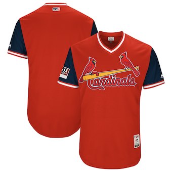 Men's St. Louis Cardinals Blank Majestic Red 2018 Players' Weekend Authentic Team Jersey