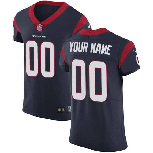 Men's Nike Houston Texans Customized Navy Blue Team Color Vapor Untouchable Custom Elite NFL Jersey