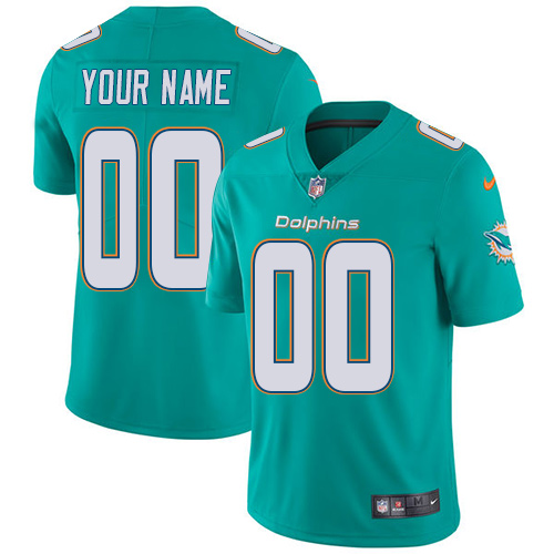 Youth Nike Miami Dolphins Home Aqua Green Stitched Customized Vapor Untouchable Limited NFL Jersey