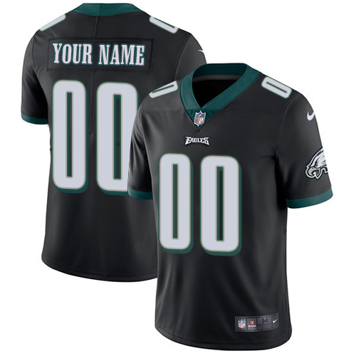 Youth Nike Philadelphia Eagles Alternate Black Customized Vapor Untouchable Limited NFL Jersey