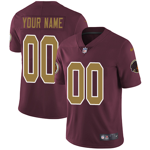 Men's Nike Washington Redskins Alternate Burgundy Red Customized Vapor Untouchable 80th Anniversary Limited NFL Jersey