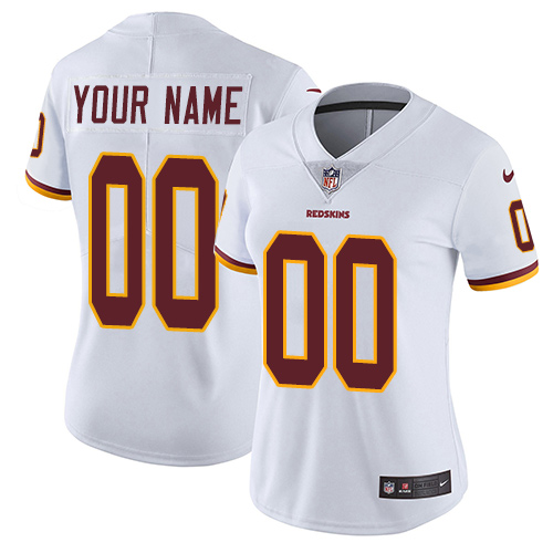 Women's Nike Washington Redskins Road White Customized Vapor Untouchable Limited NFL Jersey