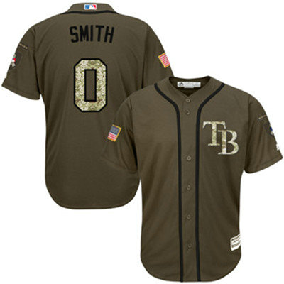 Tampa Bay Rays #0 Mallex Smith Green Salute to Service Stitched Baseball Jersey