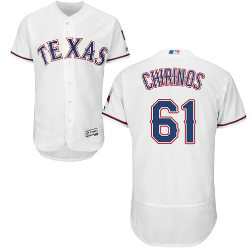 Texas Rangers #61 Robinson Chirinos White Flexbase Authentic Collection Stitched Baseball Jersey