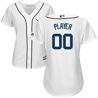 Women's Detroit Tigers Majestic White 2018 Home Cool Base Custom Jersey