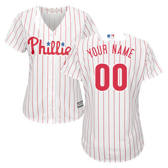 Women's Philadelphia Phillies Majestic White Home Cool Base Custom Jersey