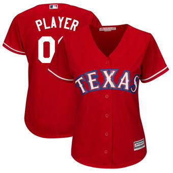 Women's Texas Rangers Majestic Scarlet Alternate Cool Base Custom Jersey