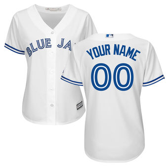 Women's Toronto Blue Jays Majestic White Home Cool Base Custom Jersey