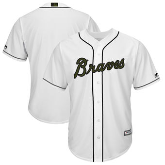 Men's Atlanta Braves Majestic White 2018 Memorial Day Cool Base Team Custom Jersey