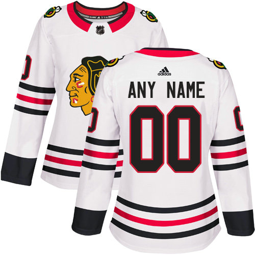 Women's Adidas Chicago Blackhawks NHL Authentic White Customized Jersey