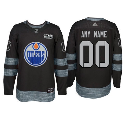 Adidas Edmonton Oilers Black 1917-2017 100th Anniversary Stitched NHL Custom Jersey