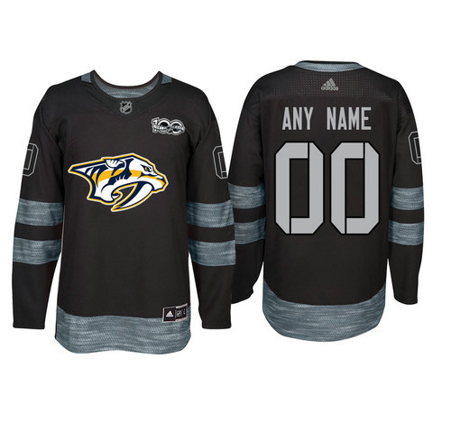 Adidas Nashville Predators Black 1917-2017 100th Anniversary Stitched NHL Custom Jersey