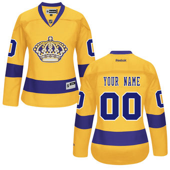 Women's Los Angeles Kings Reebok Gold Premier Alternate Custom Jersey