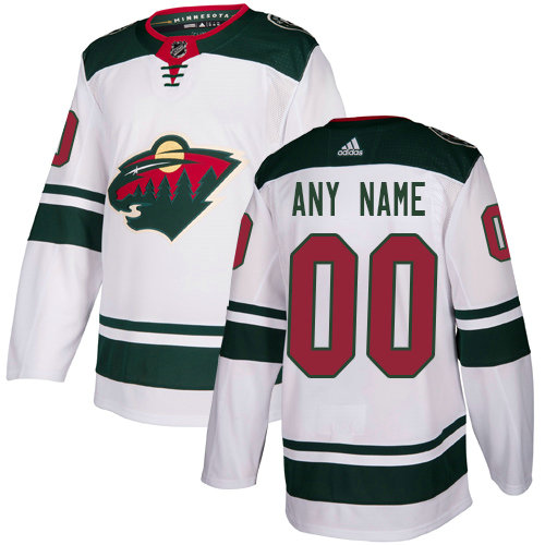 Men's Adidas Minnesota Wild NHL Authentic White Customized Jersey