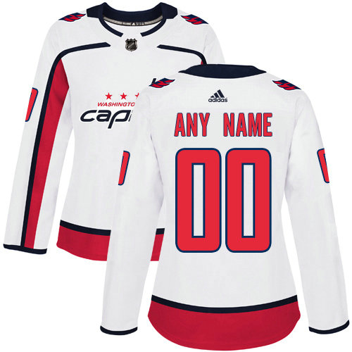 Women's Adidas NHL Washington Capitals White Away Authentic Customized Jersey